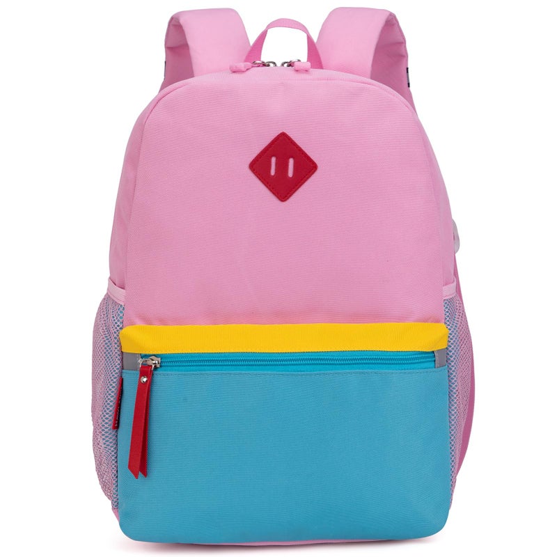 HawLander Little Kids Backpack for Boys or Girls, Toddler School Bag Fits 3 to 6 years old, Pink Blue, 15 Inch - Image 1